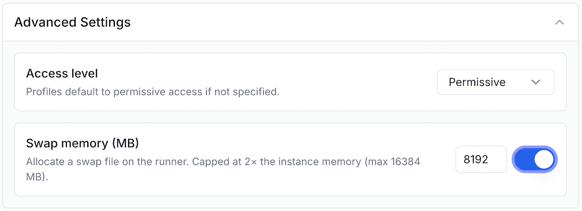 Swap Space configuration
