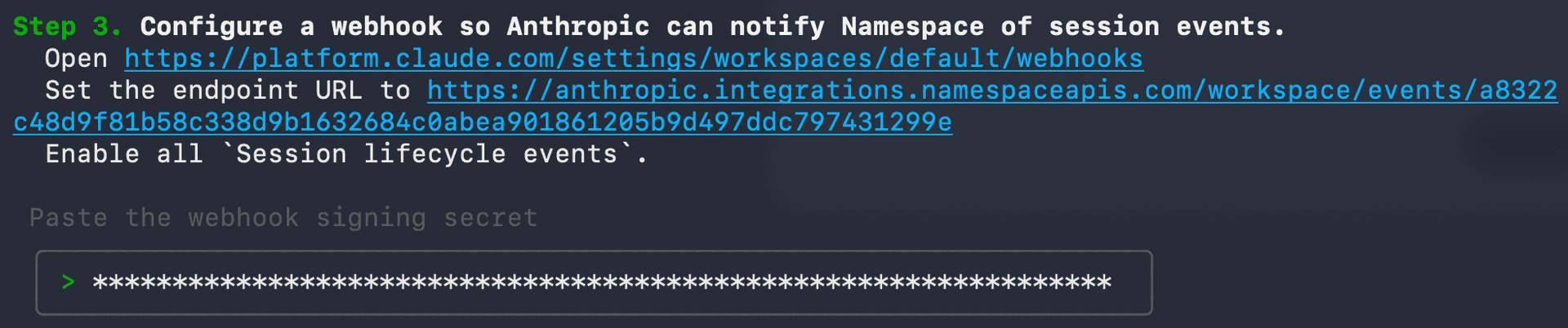 Copy Webhook Secret