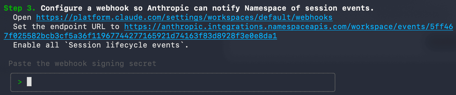 Configure Webhook
