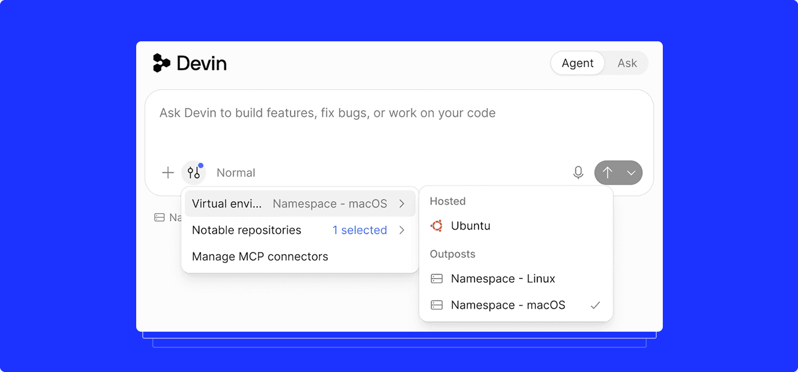 Choosing Namespace in Devin