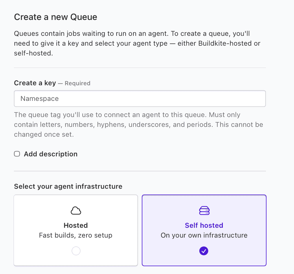 Buildkite queue creation