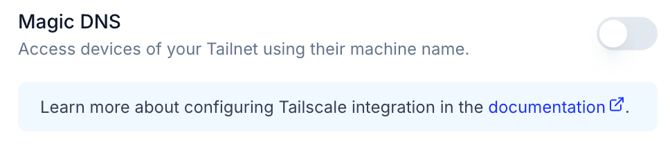 Tailscale Magic DNS support in Namespace