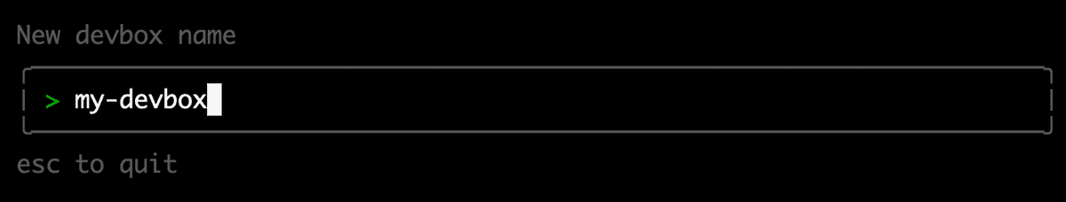 Devbox Name Prompt