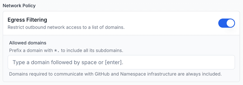 Github Actions Egress Filtering Option