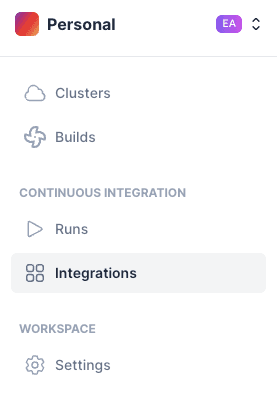 namespace dashboard integrations tab