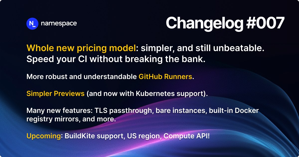 Namespace Changelog 007